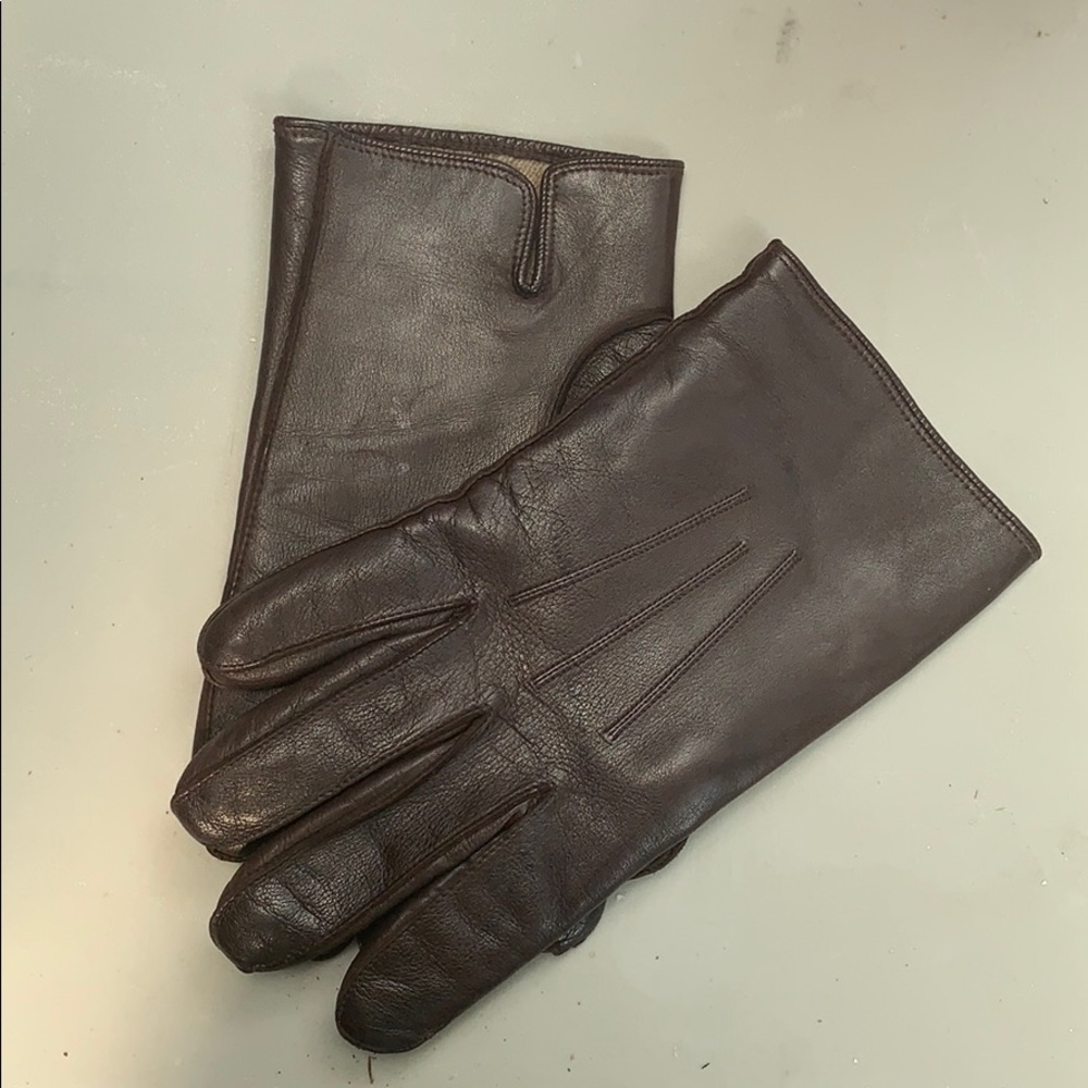 Men’s coach leather gloves cashmere lined